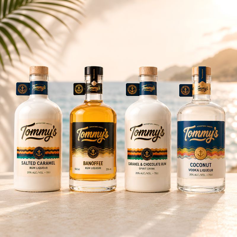 Tommy's Salted Caramel Rum Liqueur bottle